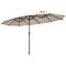 15 Feet Double-Sided Large Coverage Patio Umbrella Shade Canopy with Hand-Crank and Steel Frame